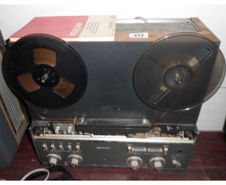 A vintage Rebox reel to reel tape recorder - with operating manual