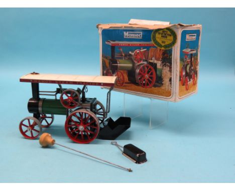 A Mamod Traction Engine, boxed, together with a Merretts Patent guillotine and a gilt-metal mantel clock 