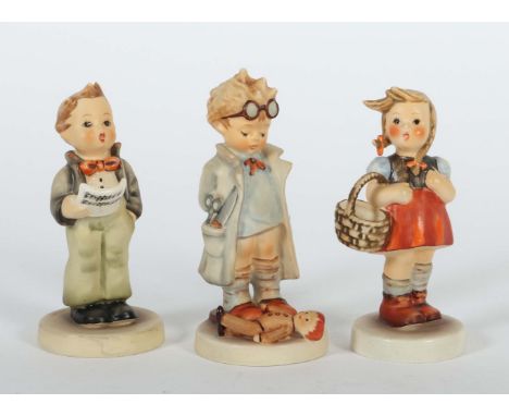 3 Hummel-FigurenW. Goebel, Rödental, nach 1950, Keramik, heller Scherben, polychrom gefasst, best. aus: "Gretel" Modellnr. 96