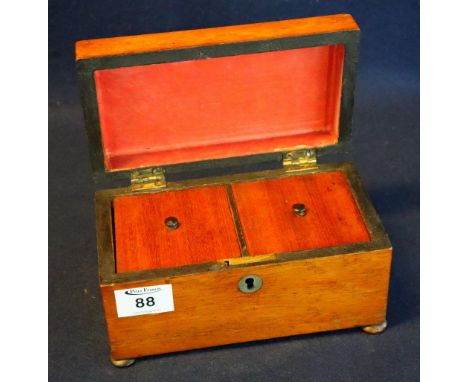 19th century mahogany tea caddy.(B.P. 24% incl. VAT)