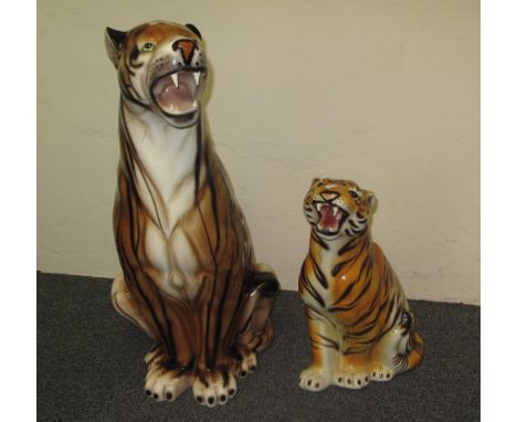 Two modern large ceramic studies of tigers. (2) (B.P. 24% incl. VAT)