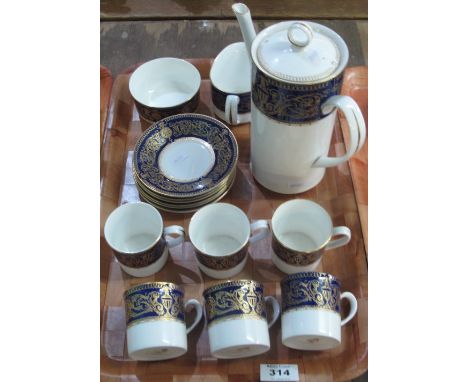 15 piece Royal Worcester porcelain Sandringham coffee set. (B.P. 24% incl. VAT)