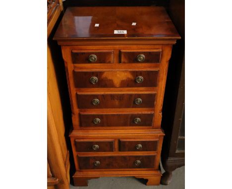 Reprodux traditional English furniture yew wood miniature chest on chest made by Bevan Funnell Ltd. (B.P. 24% incl. VAT) COND