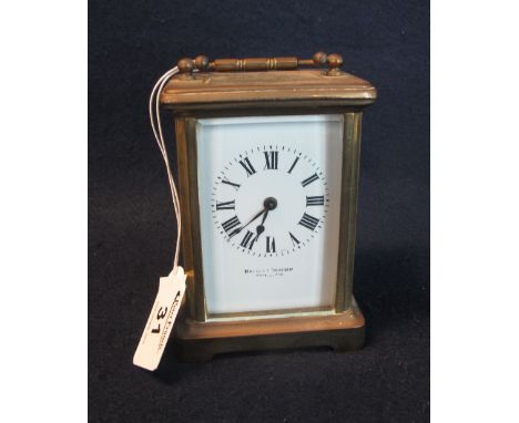 Brass carriage clock by Mackay Chisholm of Edinburgh, with key. (B.P. 24% incl. VAT)