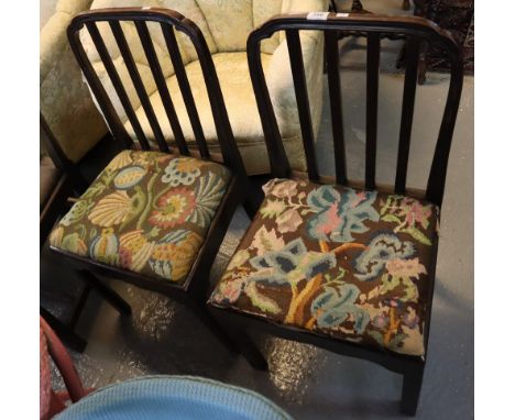 A pair of 18th Century mahogany moulded stick back dining chairs. (B.P. 24% incl. VAT)