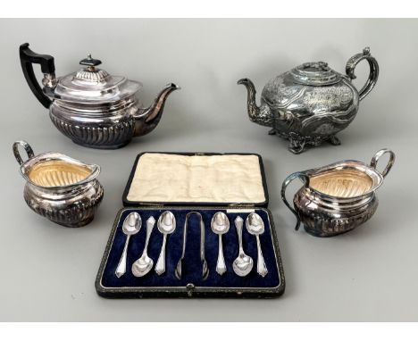 A small group of silver plated items - comprising a Viners of Sheffield Alpha Plate three piece tea service; a cased set of s
