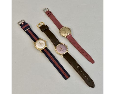 Two vintage 1950s-70s gents manual wrist watches - comprising a Valex 17 Jewels Incabloc, 35mm case, the champagne dial with 