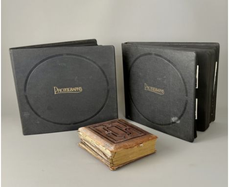 Two albums of pre-war topographical photographs and postcards - some of the photographs commercially produced as souvenirs, i