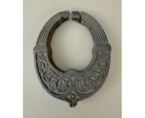 A Victorian cast iron door knocker by A. Kenrick &amp; Sons - stamped marks to inside face, model No. 441, of ornate horsesho