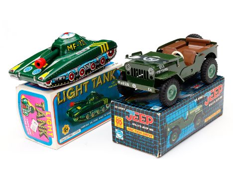 US Army Jeep und Panzer MS-721, Friktion, L 15 und 18, je im OK mit Gebrauchhsspuren, sonst Z 1-2
