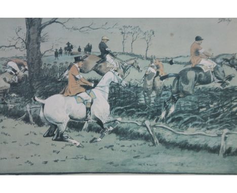 After Charles Johnson Payne Snaffles. A Point To Point, print, 45cm x 69cm.