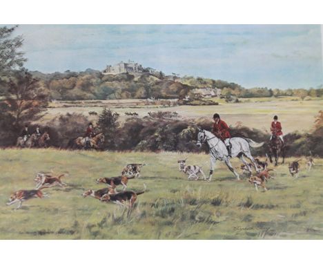 After Elizabeth Sharpe. The Belvoir Below The Castle print, titled to the mount, 38cm x 57cm.