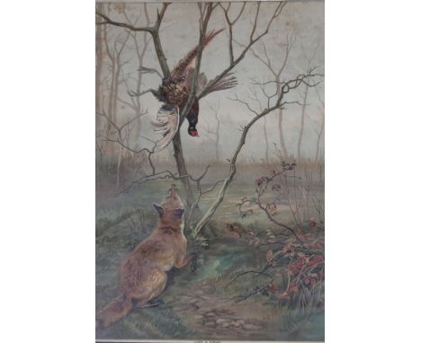 A 19thC birds eye maple frame, of rectangular outline, 64cm x 52cm, containing a calender print Lost And Found, decorated in 