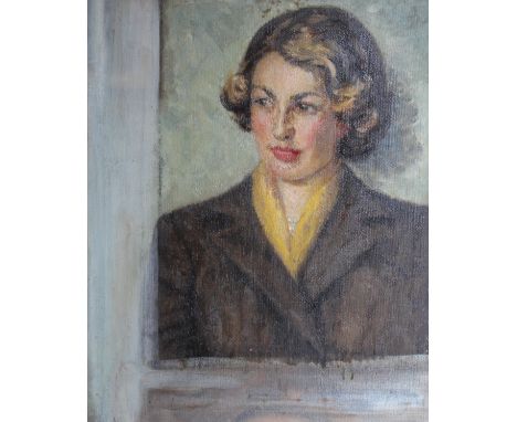 A Portrait of a Young Lady, oil on board, unsigned, inscribed H RENWICK to reverse (Lionel Hamilton-Renwick (1917-2003)), fra