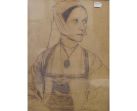 Anne Boleyn, etching, framed and glazed. 28 x 38 cm.
