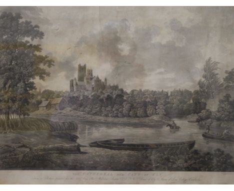 DANIEL HAVELL (1785-1826) British, The Cathedral and City of Ely, etching, framed and glazed. 52 x 39.5 cm.