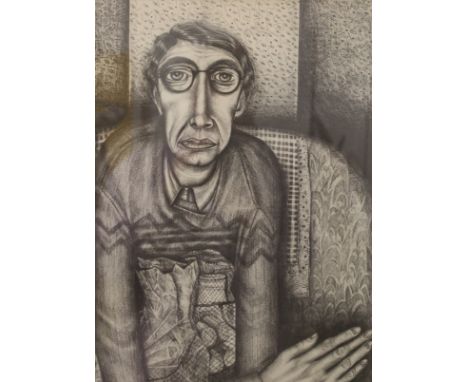 JANET WOOLLEY (born 1952) British, two portrait prints, framed and glazed. 29 x 40 cm.