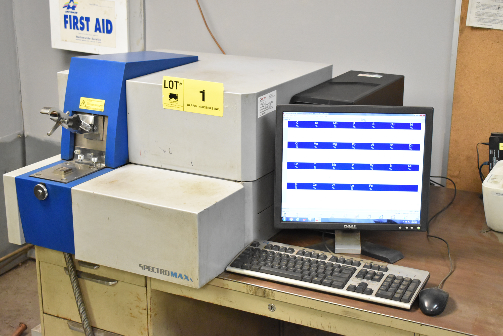 SPECTRO MAXX LMF04 IRON BASE DIGITAL SPECTROMETER WITH WINDOWS PC BASED CONTROL AND DATA ACQUISIT