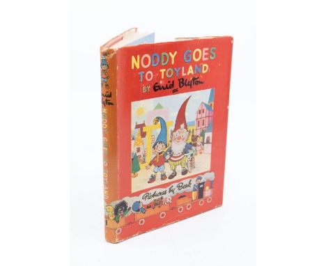 Blyton, Enid. SIGNED COPY. Noddy Goes to Toyland, 1st book, No.1, illustrated by H van Beek, published by Sampson Low, dustwr