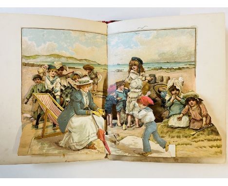 Nister, Ernest. The Picture Show, c. 1895, pop-up book with four 3-D scenes of farms and animals, no damage to scenes but the