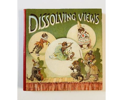 Nister, Ernest. Dissolving Views, a book of 6 revolving colour litho tableaux scenes, the changing images operated by silk ta