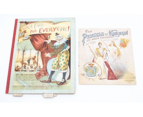 Moveable. Such Fun for Everyone, a late-Victorian book of circus acts with 6 moveable chromolitho scenes operated by pull-tab