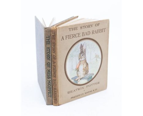 Potter, Beatrix. The Story of Miss Moppet, 45pp, 13 plates, colour illustrated endpapers, circular paste-down on grey paper b