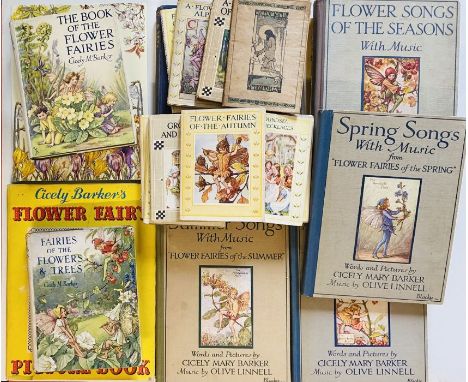 Barker, Cicely Mary. Flower Fairy books inc. Spring, Summer, Autumn, Groundsel and Necklaces, Fairies of the Trees, of the Ga