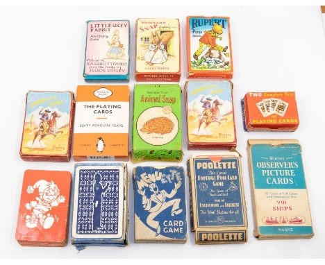 Pepys Card games, 1950s or later, inc. Riders of the Range, 2 sets boxed; Rupert; Little Grey Rabbit; Woodland Snap, cards by