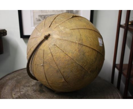 the paper globe mounted to a cast metal mount, without stand. Provenance: The Michael Yeats Collection