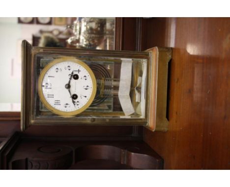 white enamel dial, stamped Budapest, mercury pendulum and key