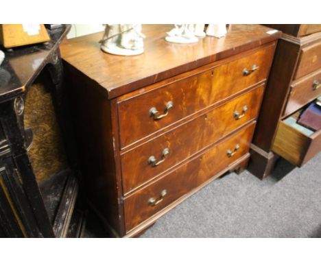 the moulded top above three long drawers on bracket feet
