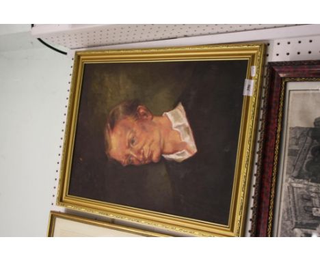portrait of a man, oil on board, unsigned