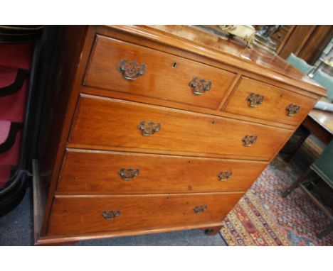 with two short and three long drawers on bracket feet, 111cm wide