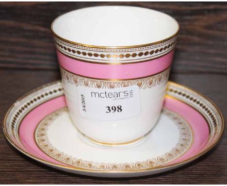 ROYAL WORCESTER PINK AND GILT HALF TEA SET