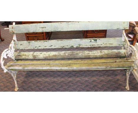 VICTORIAN CAST IRON GARDEN BENCH 