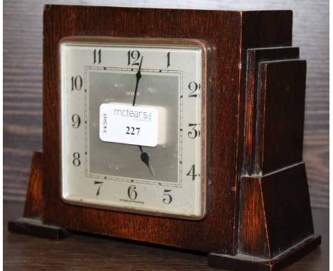 OAK FRENCH LEVER MOVEMENT MANTEL CLOCK
