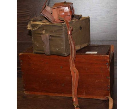 GOVERNMENT ISSUE 20TH CENTURY GAS MASK, LEVELLING TOOL AND MILITARY COMPASS