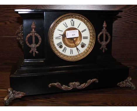 AMERICAN ENAMEL FACED MANTEL CLOCK