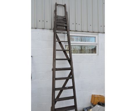 Vintage Slingsbys 11 rung ladder, folded height 340cm