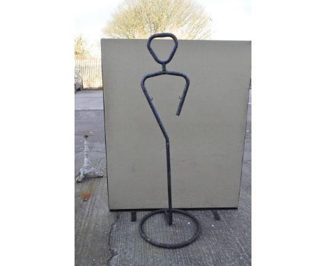 Tubular metal blue painted industrial mannequin, height circa 182cm