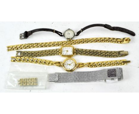 A group of four ladies wristwatches, to include a Rotary with 21 jewel movement, three on metal straps