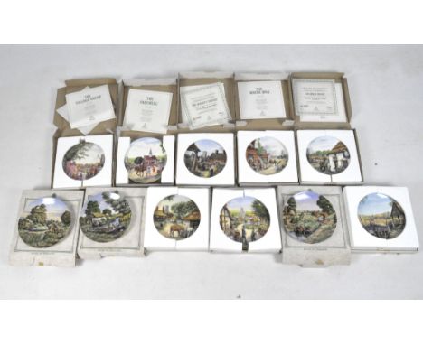 Ten vintage wall plates from the Bradford exchange, including examples by Royal Worcester and Royal Doulton, in the original 