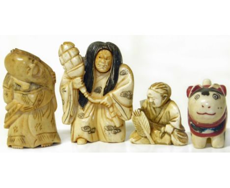 Four ivory netsuke Condition reports are not availabe for our Interiors Sales.