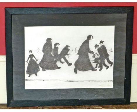 After Laurence Stephen Lowry R.A. (British, 1887-1976), "On a Promenade", numbered limited edition print. Condition reports a