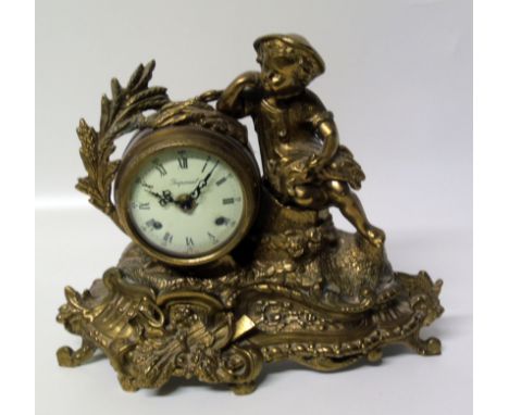 A 20th century bronze mantle clock Condition reports are not availabe for our Interiors Sales.