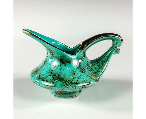 Turquoise toned with lustre finish &amp; branch patterning. With brass accents on rim and handle.Holland on bottom. This item