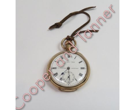 F K Perkin &amp; Sons, City Time Ball, Wakefield, an open faced pocket watch, the signed white enamel dial with black Roman n