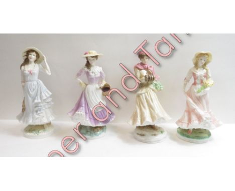 A set of Royal Worcester limited edition figure Four Seasons, Spring and Winter with certificates