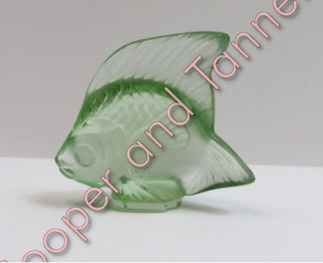 A Lalique light green glass model of angelfish, 5.3cm wide
